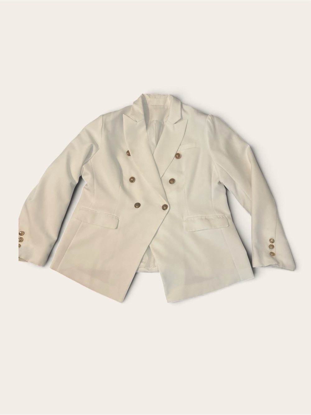 Amazon Double-Breasted White Women's Blazer Jacket 2XL Staple Wardrobe